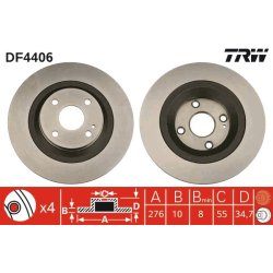 Brake Disc TRW DF4406 OE Ref N0YY-26-251B