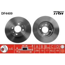 Disque de frein TRW DF4409 pour HYUNDAI GETZ OE 51712-1C050