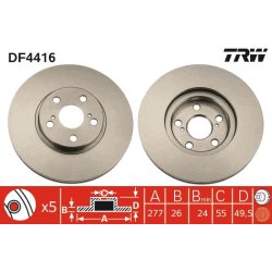 Brake Disc TRW DF4416 OE Ref 43512-05040
