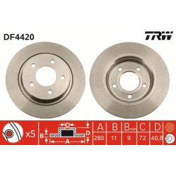 Brake Disc TRW DF4420 OE Ref C25Y-26-251C