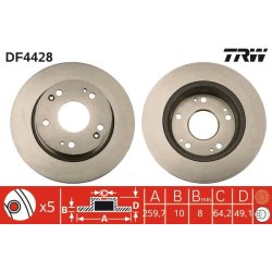 Brake Disc TRW DF4428 OE Ref 42510-SEA-E50