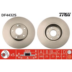 Brake Disc TRW DF4432S OE Ref 45251-SEA-E30