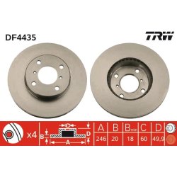 Brake Disc TRW DF4435 OE Ref 55311-62G02