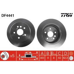 Brake Disc TRW DF4441 OE Ref 42431-42040