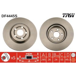 Brake Disc TRW DF4445S OE Ref 43512-05070