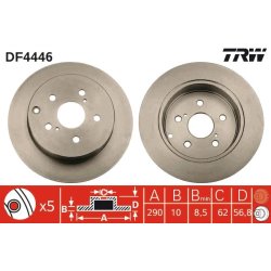 Brake Disc TRW DF4446 OE Ref 42431-0F010