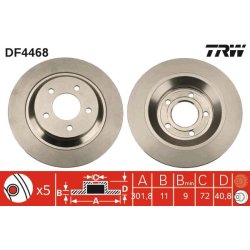 Brake Disc TRW DF4468 OE Ref C23Y-26-251A