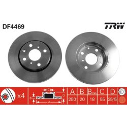 Brake Disc TRW DF4469 OE Ref 4246 F0