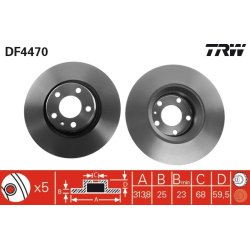 Brake Disc TRW DF4470 OE Ref 4FD 615 301