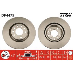 Brake Disc TRW DF4475 OE Ref 51757229