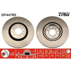 Brake Disc TRW DF4478S OE Ref 51731346
