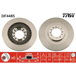 Brake Disc TRW DF4485 OE Ref MB699716