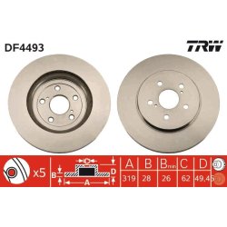 Brake Disc TRW DF4493 OE Ref 43512-48080