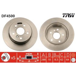Brake Disc TRW DF4500 OE Ref 42431-06030
