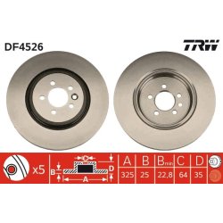 Brake Disc TRW DF4526 OE Ref SDB000420