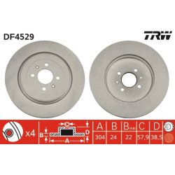 Brake Disc TRW DF4529 OE Ref SDB 000230