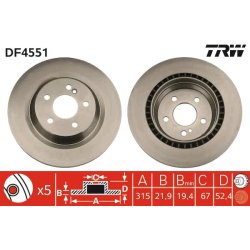 Brake Disc TRW DF4551 OE Ref A220423031264