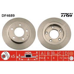 Brake Disc TRW DF4689 OE Ref B01C-26-251B