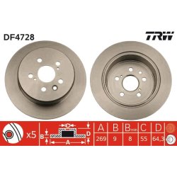 Brake Disc TRW DF4728 OE Ref 42431-20340
