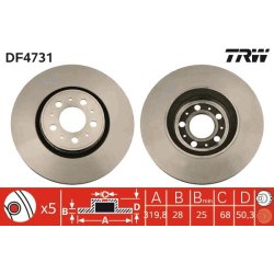 Brake Disc TRW DF4731 OE Ref 9475266