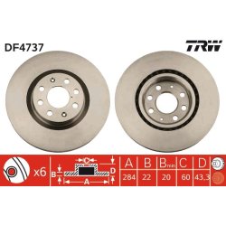 Brake Disc TRW DF4737 OE Ref 55700922