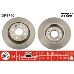 Brake Disc TRW DF4740 OE Ref 55700592