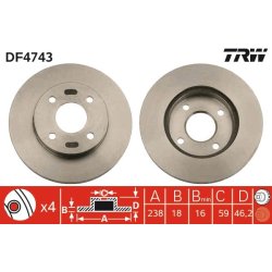 Brake Disc TRW DF4743 OE Ref 40206-72B00