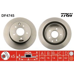Brake Disc TRW DF4745 OE Ref 43206-8H701