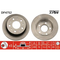 Brake Disc TRW DF4752 OE Ref 4249 40