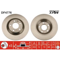 Brake Disc TRW DF4776 OE Ref 4F0 615 601 G