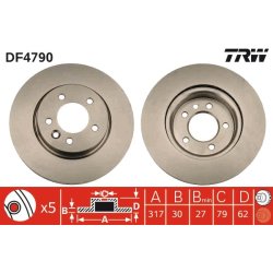 Brake Disc TRW DF4790 OE Ref SDB000602
