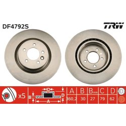 Brake Disc TRW DF4792S OE Ref SDB000623