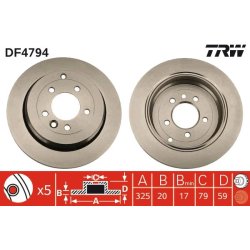 Brake Disc TRW DF4794 OE Ref SDB500150