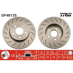 Brake Disc TRW DF4813S OE Ref A 204 421 28 12