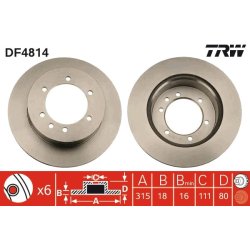 Brake Disc TRW DF4814 OE Ref 43206-05J03