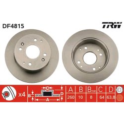 Brake Disc TRW DF4815 OE Ref 42510-SL5-J00