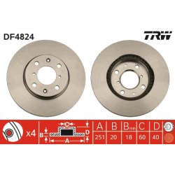 Brake Disc TRW DF4824 OE Ref 93192978