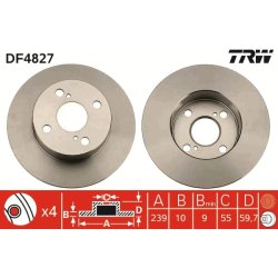 Brake Disc TRW DF4827 OE Ref 42431-12190