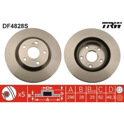 Brake Disc TRW DF4828S OE Ref 43512-33140