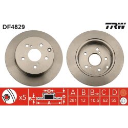 Brake Disc TRW DF4829 OE Ref 42431-42060