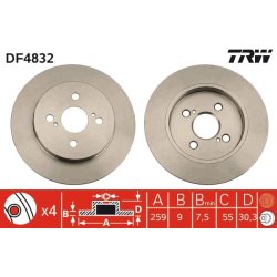 Brake Disc TRW DF4832 OE Ref 42431-52080