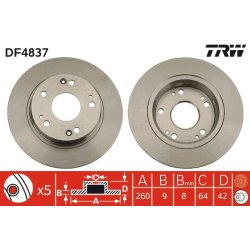 Brake Disc TRW DF4837 OE Ref 42510-SNA-A01