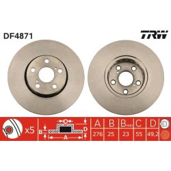 Brake Disc TRW DF4871 OE Ref 43512-05060