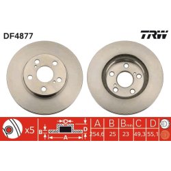 Brake Disc TRW DF4877 OE Ref 43512-20701