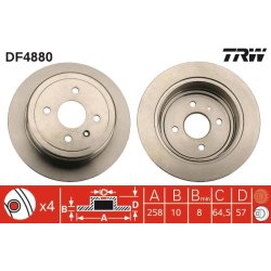 Brake Disc TRW DF4880 OE Ref 96312560