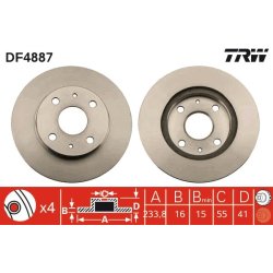 Brake Disc TRW DF4887 OE Ref 43512-B1050-000