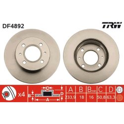Brake Disc TRW DF4892 OE Ref 51712-02551