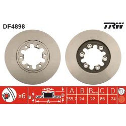 Brake Disc TRW DF4898 OE Ref XM34-1027-AA