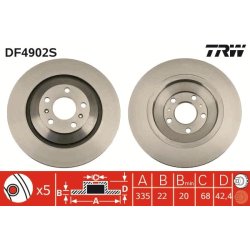 Brake Disc TRW DF4902S OE Ref 3D0 615 601