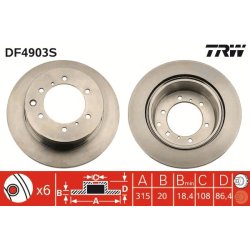 Brake Disc TRW DF4903S OE Ref 52710-H1000